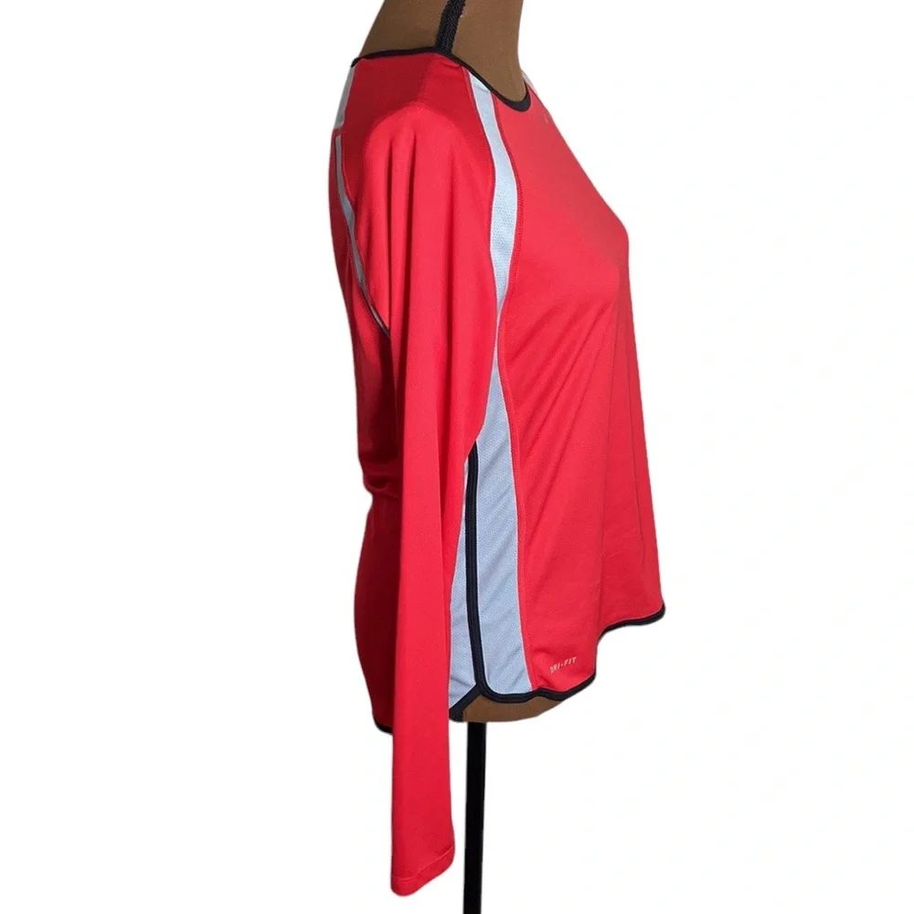 Nike fast pace dri-fit performance running long sleeve mesh inset top size M